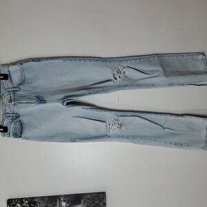 Good American Good Boy Split Hem Highwaist Jeans Size 2/26 Indigo Light Wash